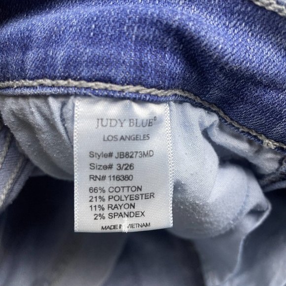 Judy Blue Shredding Up My Life Relaxed Fit Jeans Size 26 Distressed Destroyed - Picture 12 of 16